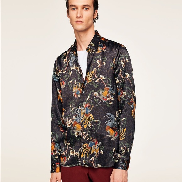 Zara man bird shirt Clearance